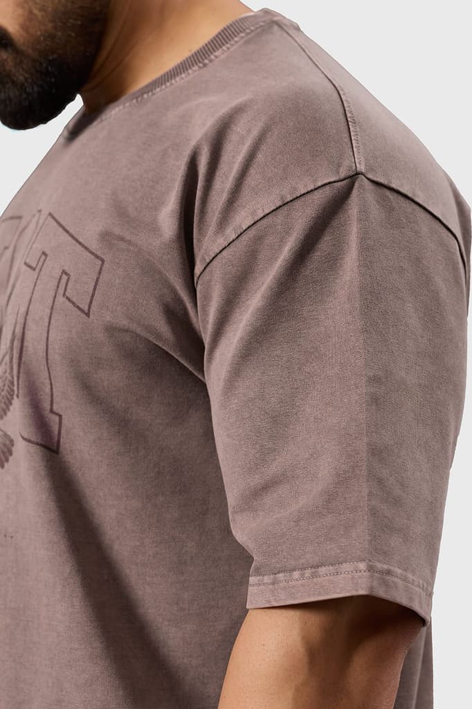 Shadow Washed Oversized T-shirt Brown — photo 5