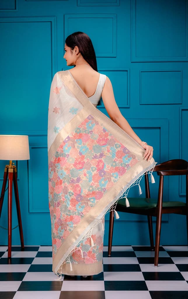Mimosa Women's Woven Design Banarasi Style Art Silk Saree With Blouse Piece : SA00001785RMFREE — photo 6