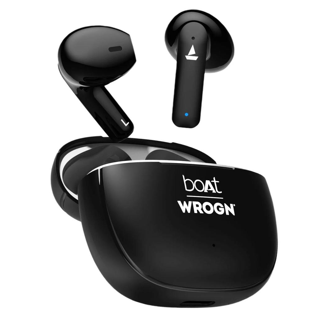 boAt Airdopes 118 Wrogn Edition| Earbuds with 10mm drivers, BEAST™ Mode for Gamers, ENx™ Technology — Opal Black