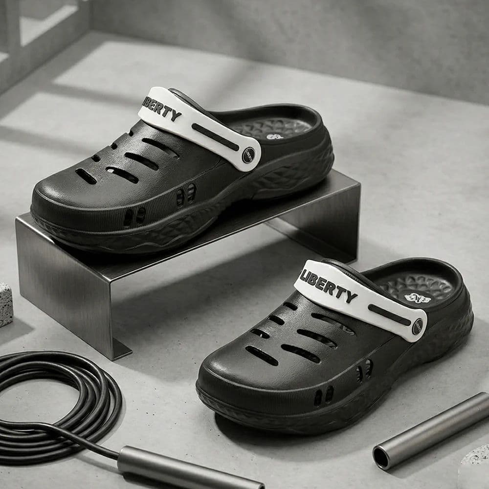 A-HA Casual Black Clogs For Men BEACHRIDEM By Liberty — photo 2
