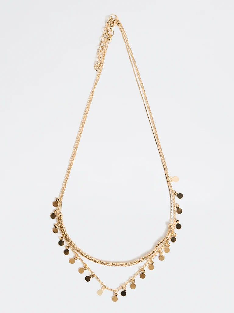 Westside Accessories Gold Disc Necklaces - Pack of 2