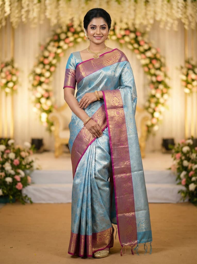 MIMOSA Women's Woven Design Kanjivaram Style Art Silk Saree with Blouse Piece - Ananda (SA00002476ANFREE) — photo 2