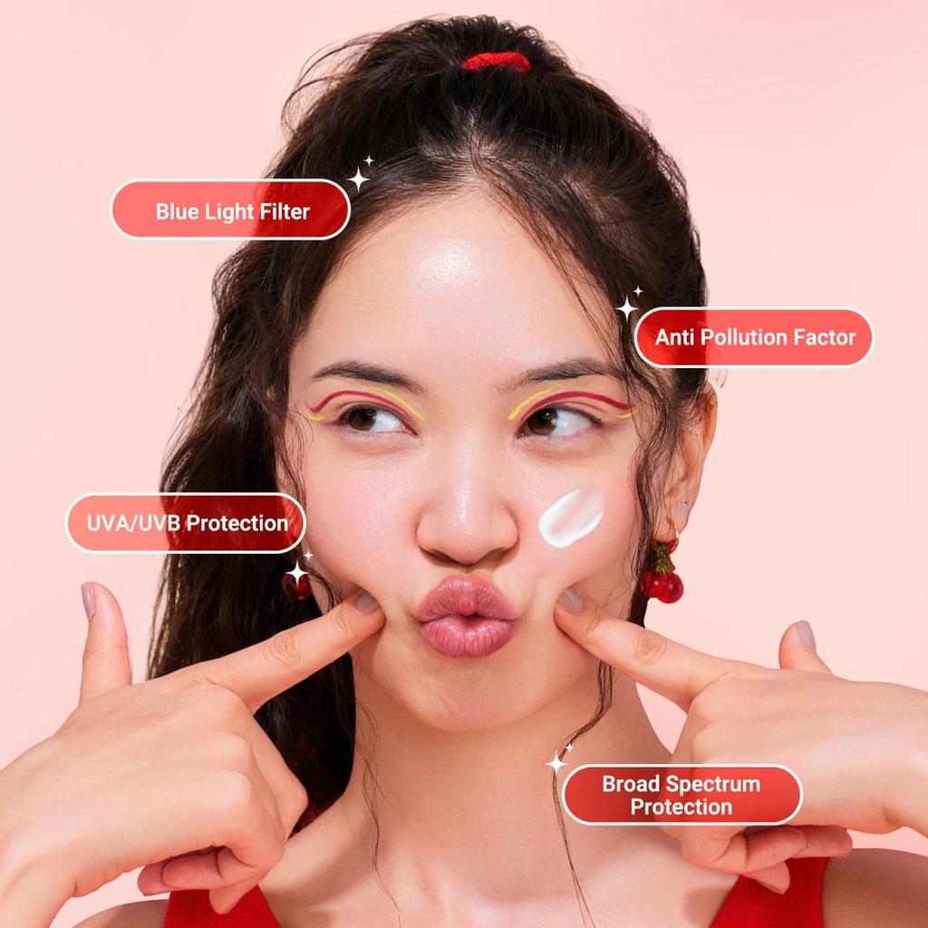 Detan+ Dewy Sunscreen In-Vivo Tested SPF 50+ PA++++ with Cherry Tomato & HA - 50 g