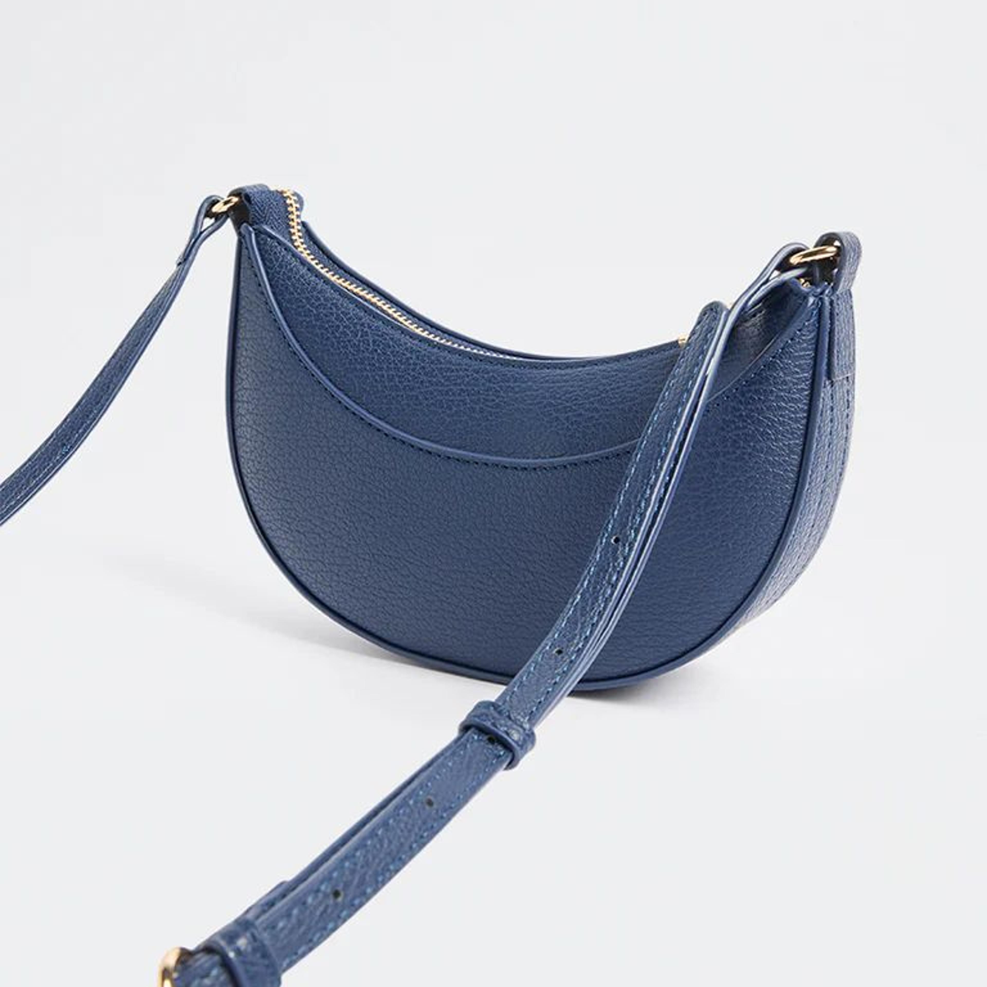 Westside Navy Textured Crescent Sling Bag
