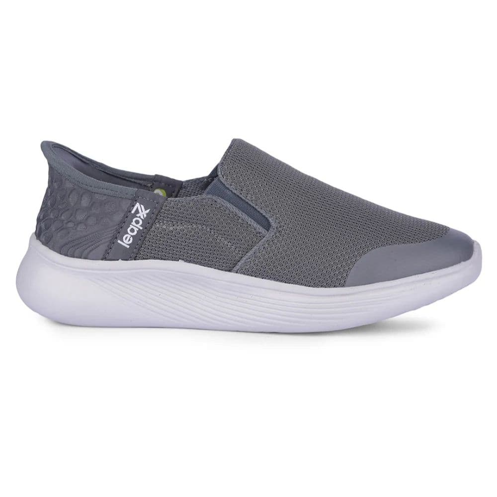 Leap7x Dark Grey Sports Non Lacing Walking Shoes For Men EZZAR-1 By Liberty — photo 2