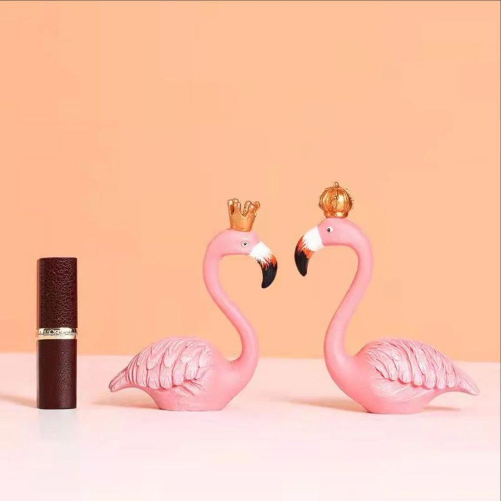 Royal Flamingo Decorative Showpiece – Pink Flamingo with Golden Crown — photo 2