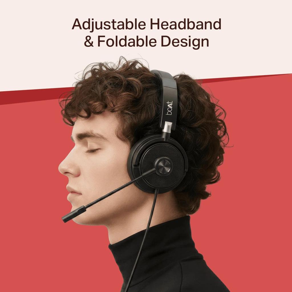 Bassheads 900C Pro | USB Type-C Wired Headset with Retractable Mic, Remote Control & Adjustable Headband