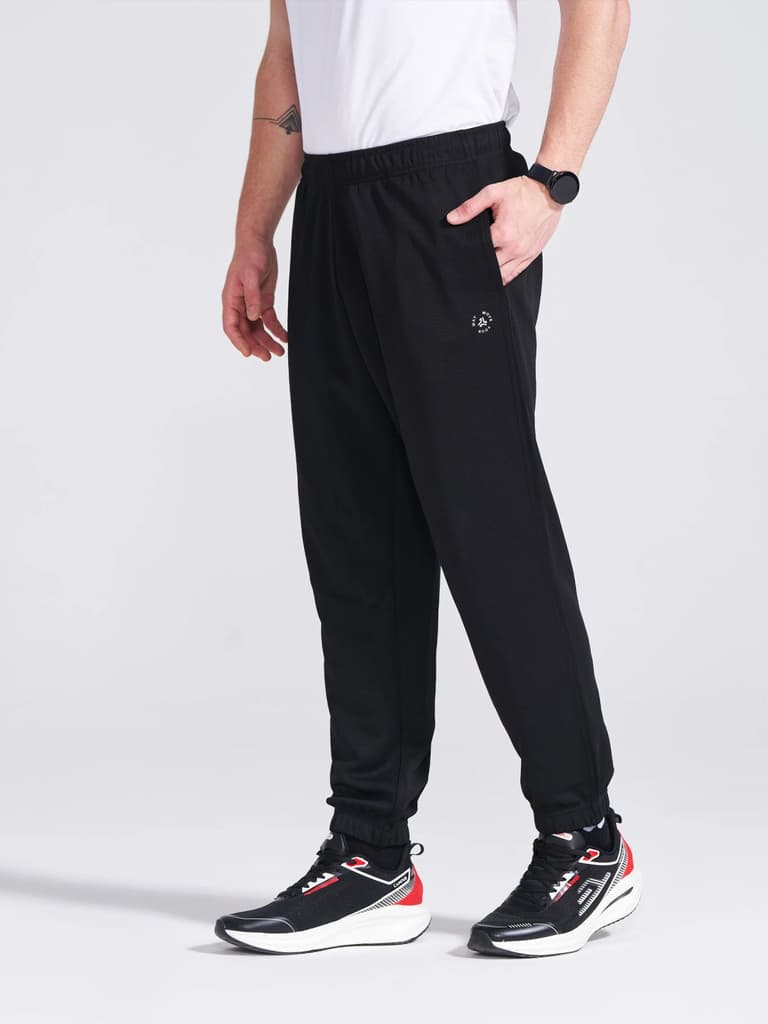 Men's Black Regular Fit Track Pants — Black / 30
