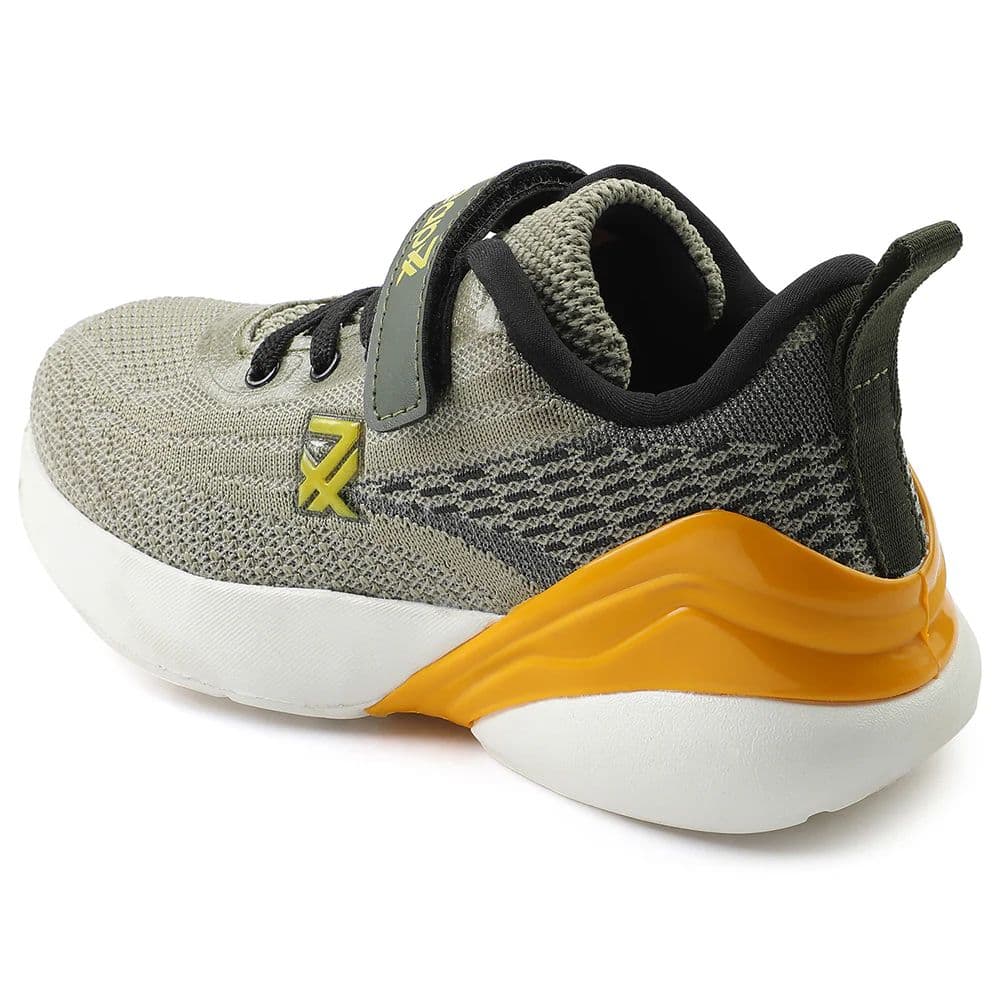Leap7x Olive Green Sports Lacing Running Shoes For Kids COVER-02 By Liberty — photo 6