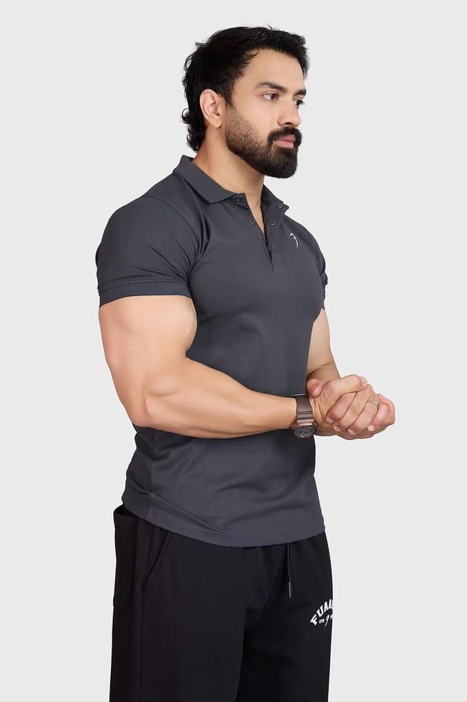Aura Polo T-shirt Dark Grey — photo 4