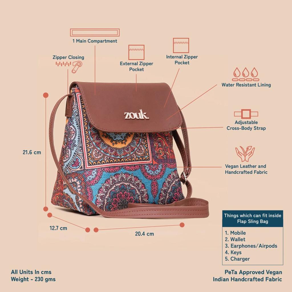 Multicolor Mandala Print Amalia Daypack & Multicolor Mandala Print Flap Sling Bag Combo — photo 6