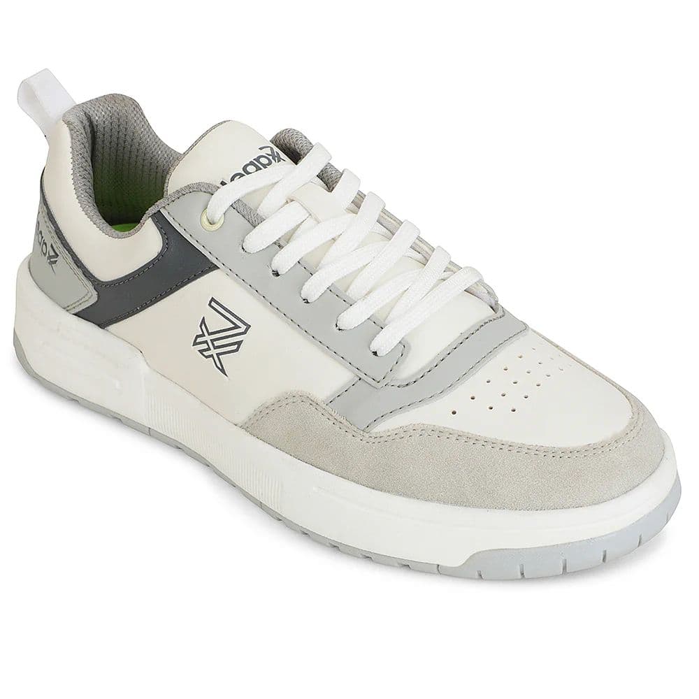 Leap7x White Casual Lacing Sneakers For Men AMAZER-10E By Liberty — 6/40 / White