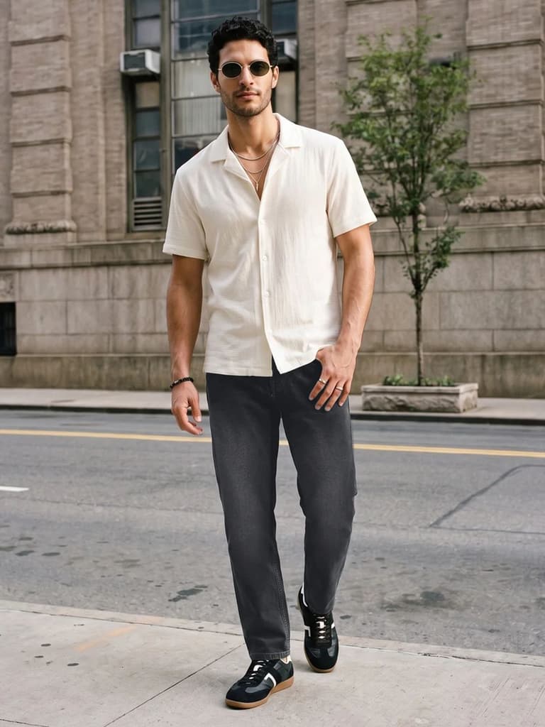 Men's Black Relaxed Fit Washed Denim Jeans Non-Stretchable — photo 4