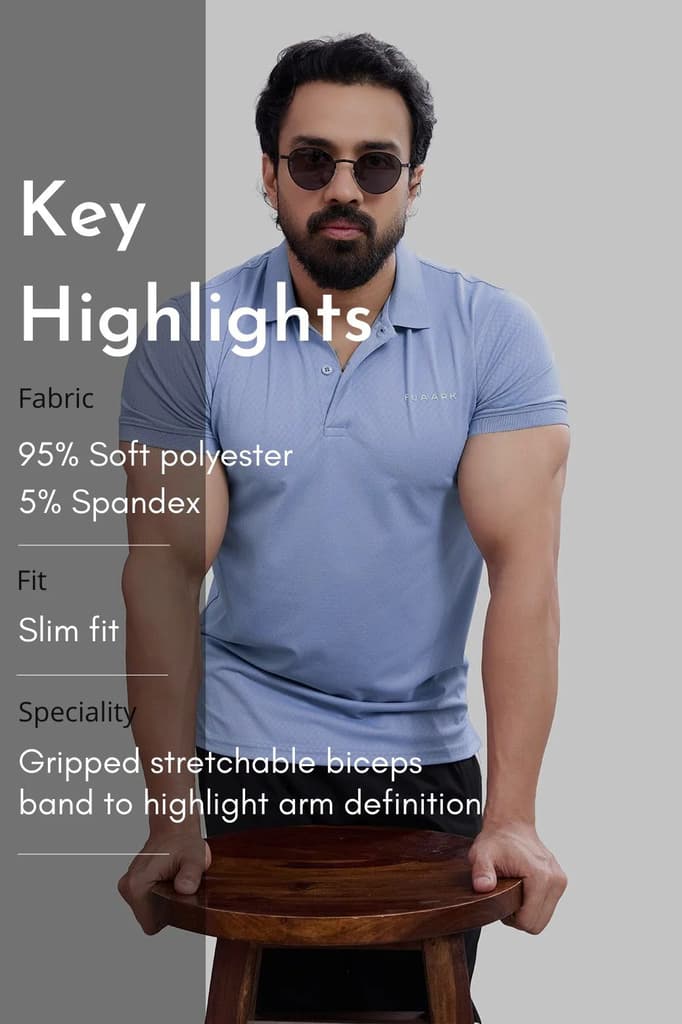 Wave Polo T-shirt Light Blue — photo 8