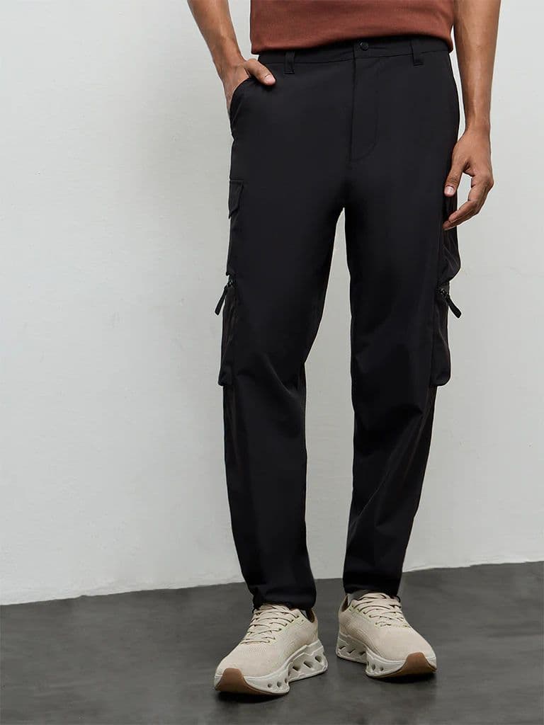 Nuoflexx Black Relaxed-Fit Mid-Rise Cargo Pants — photo 2