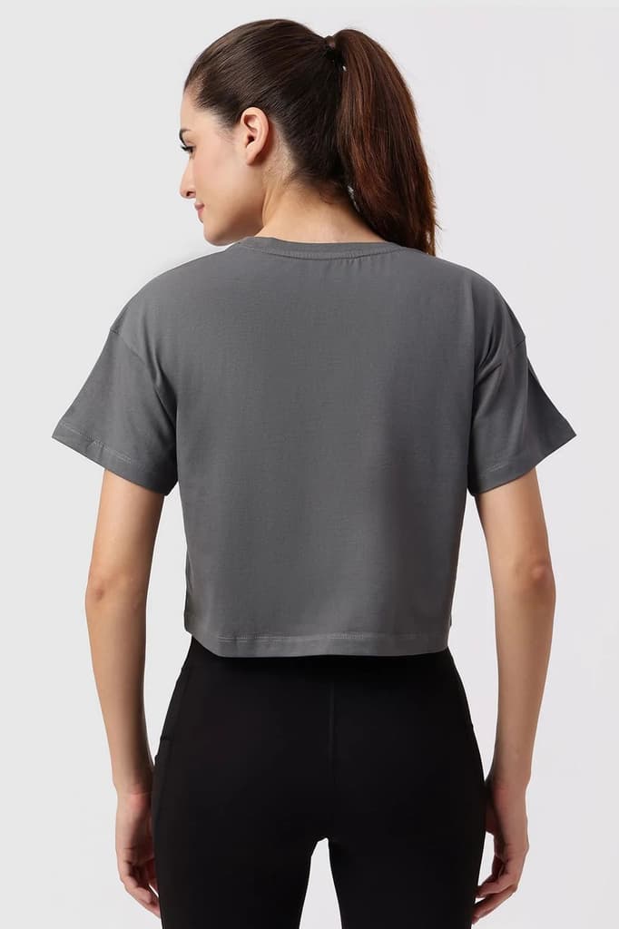 Brisk Cotton Crop Top Grey — photo 6