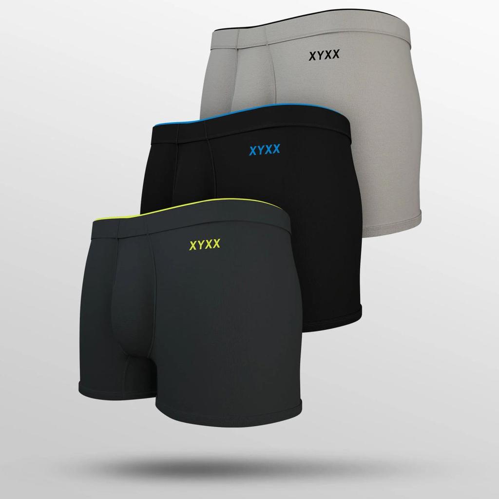 Uno Modal Trunks Pack of 3 (Grey, Black, Light Grey)