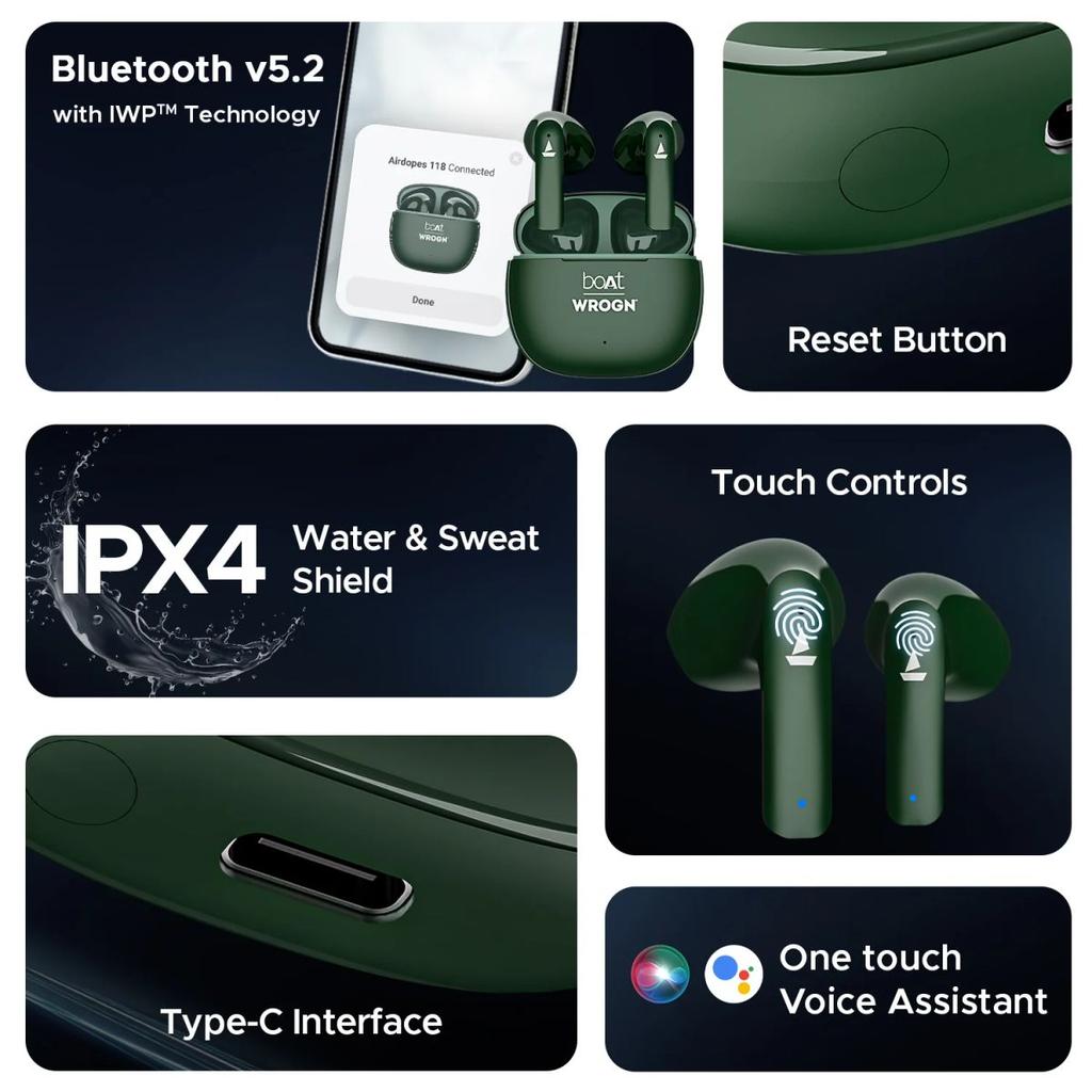boAt Airdopes 118 Wrogn Edition| Earbuds with 10mm drivers, BEAST™ Mode for Gamers, ENx™ Technology — photo 9
