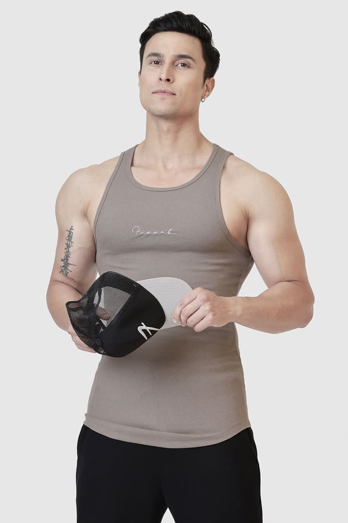 Ribbed Tank Warm Beige — photo 7