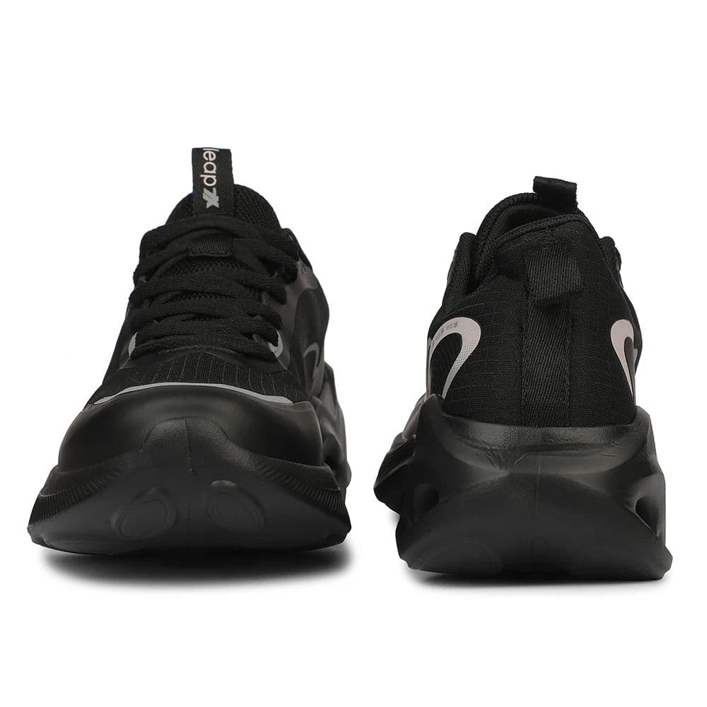 Leap7X ZQ-DWM-01 Airflow Outsoles Black Sports Non Lacing Walking Shoes for Men by Liberty — photo 6