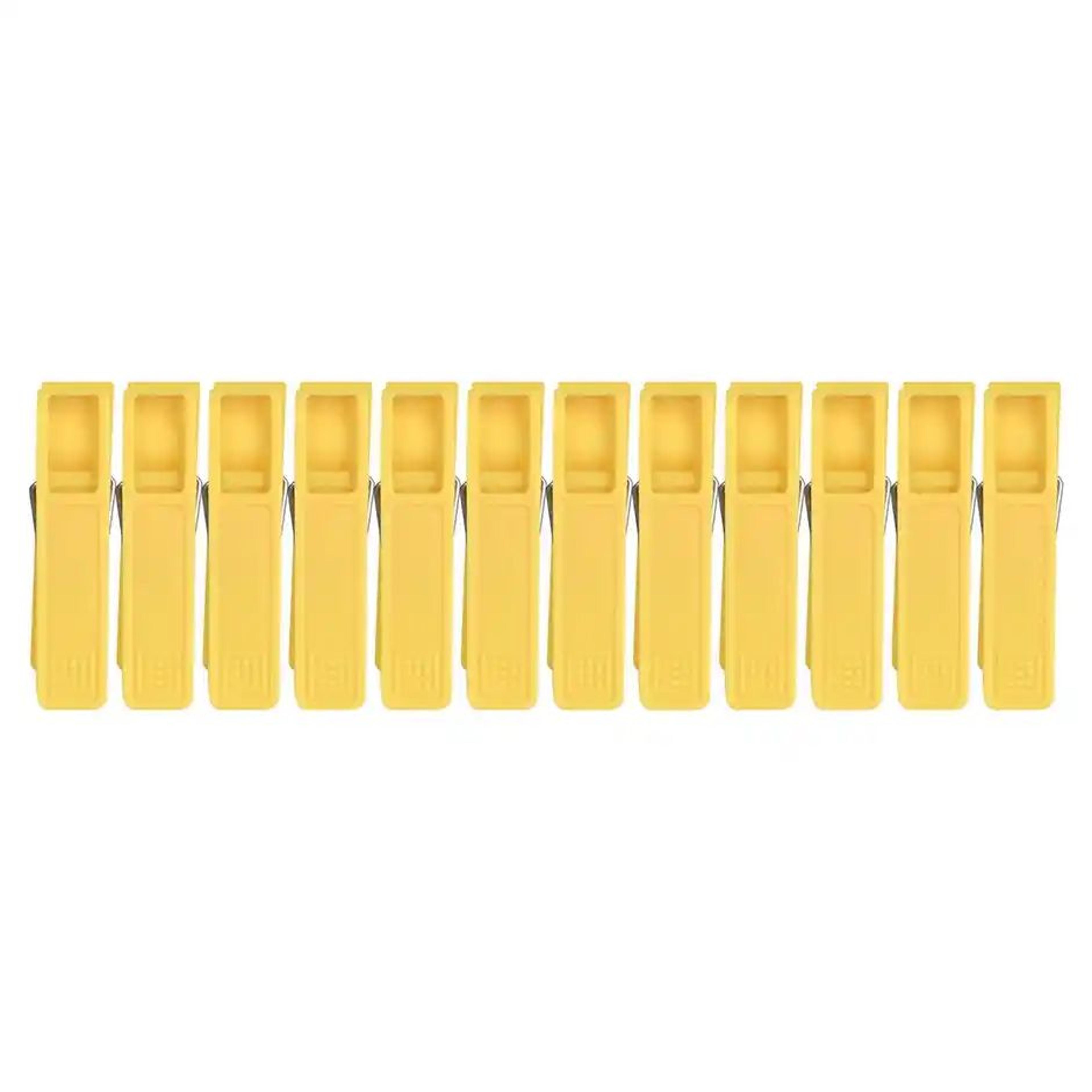 Sinco Elita Cloth Clips / Cloth Pegs - Pack of 1 (12 Pieces) - Yellow