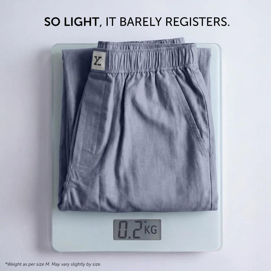 Ultra-Breathable Cotton Chambray Pyjamas - Washed Navy — photo 7