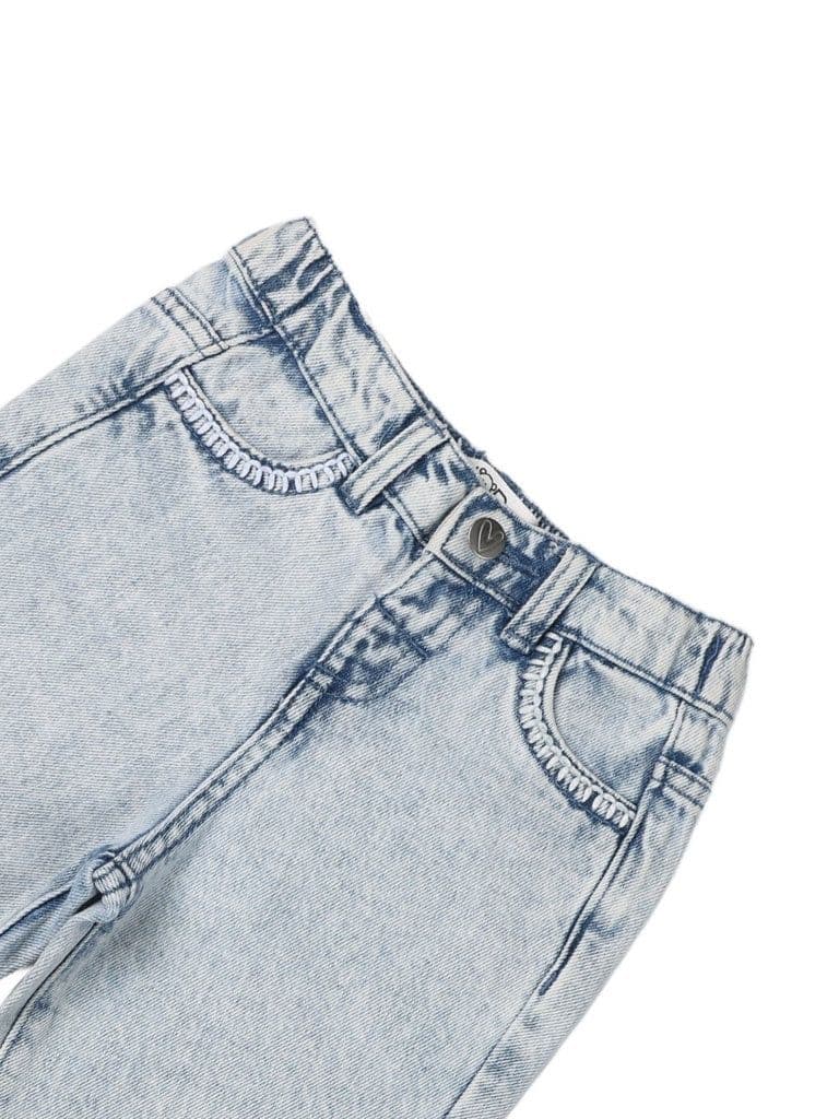 HOP Baby Girls Light Blue Denim Shorts — photo 4