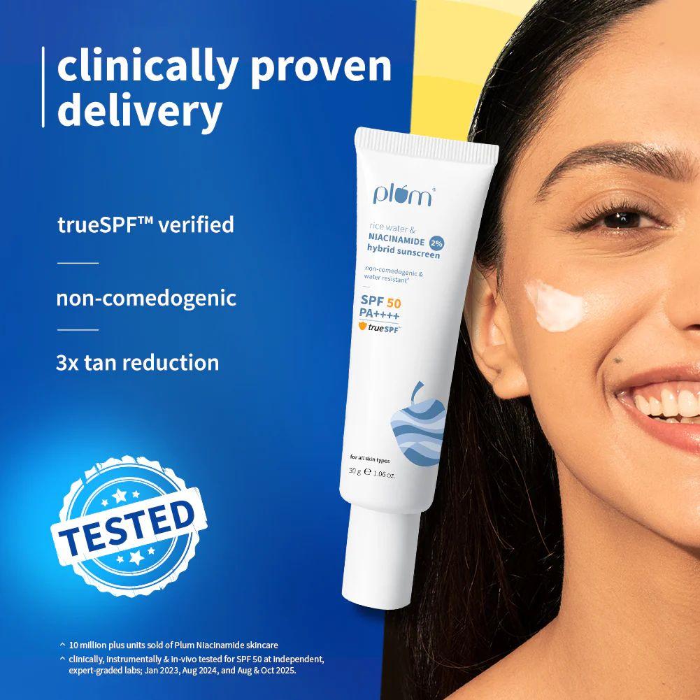2% Niacinamide & Rice Water SPF 50 PA++++ Hybrid Sunscreen