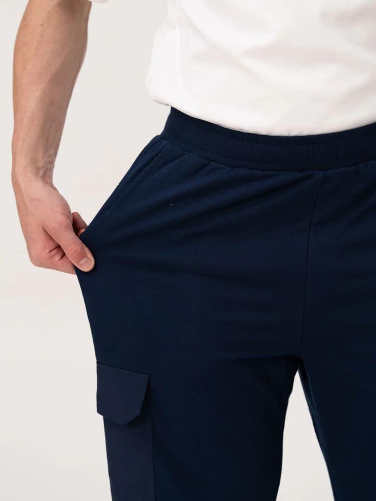 Calm Navy Relaxed Fit Cargo Sweatpants — photo 4