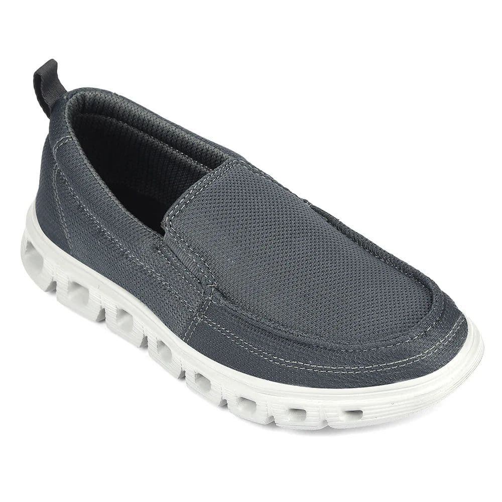 Leap7x Dark Grey Non Lacing Casual Shoes For Men FLOW-5 By Liberty — 6/40 / Dark Grey