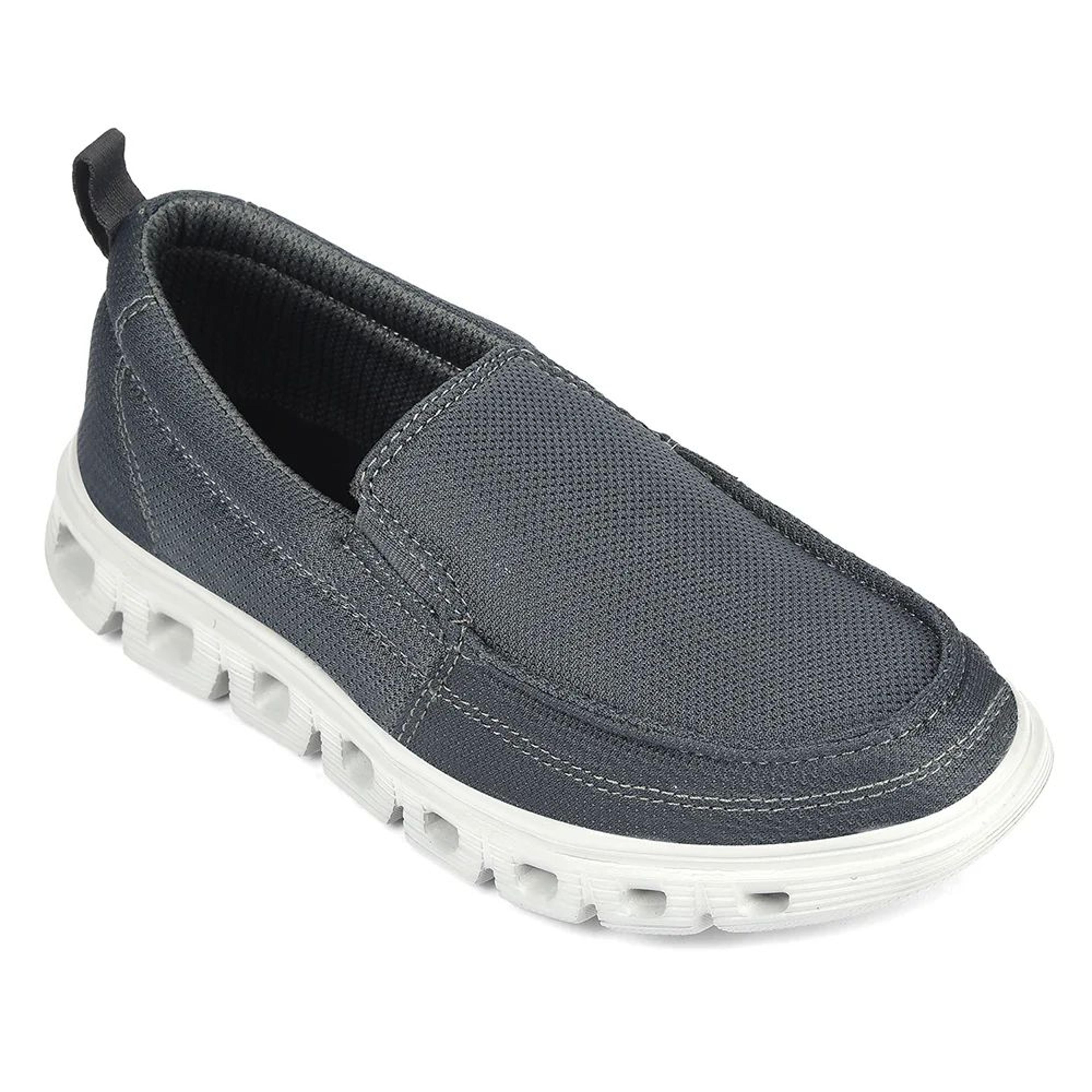 Leap7x Dark Grey Non Lacing Casual Shoes For Men FLOW-5 By Liberty