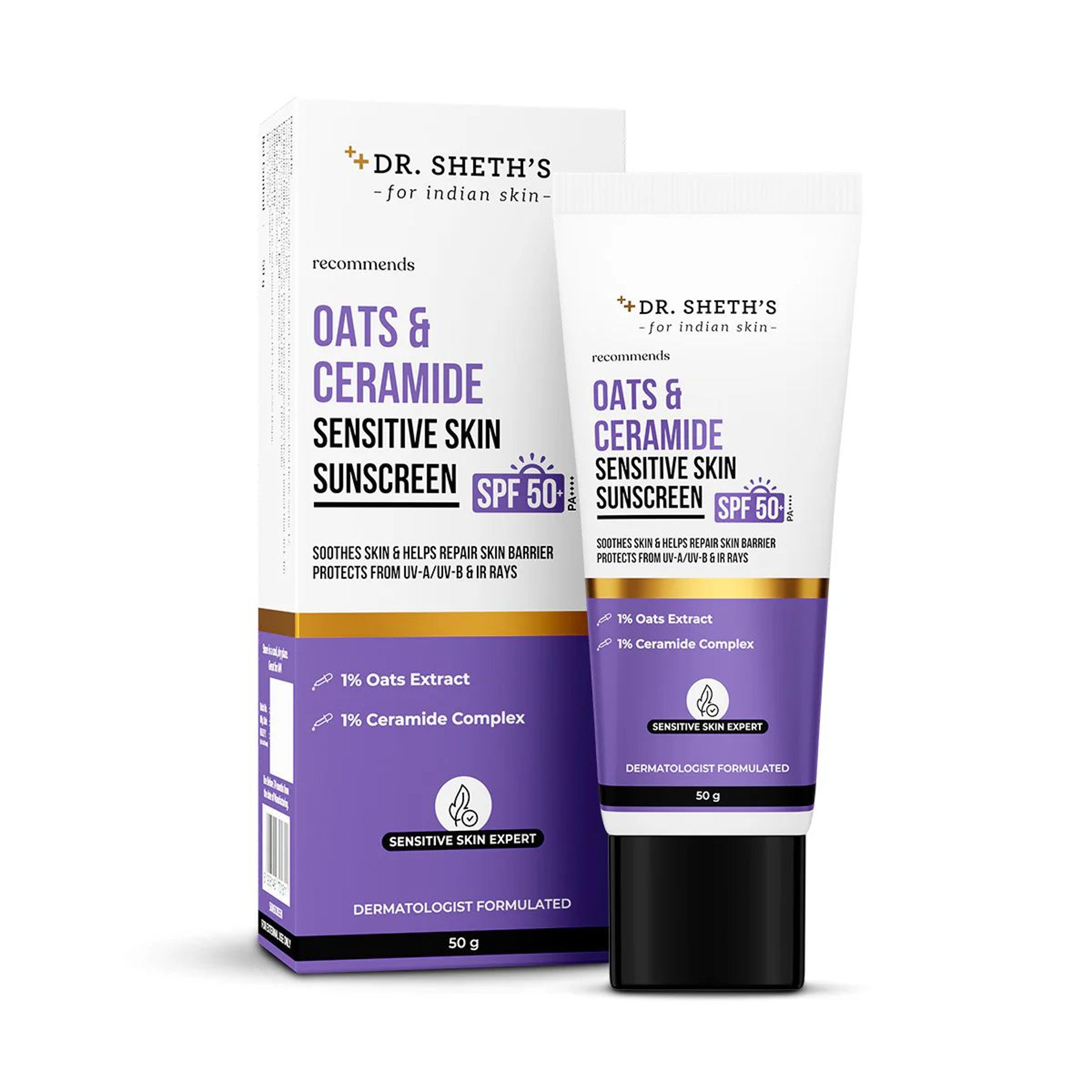 Oats & Ceramide Sunscreen for Sensitive Skin - 50 gm