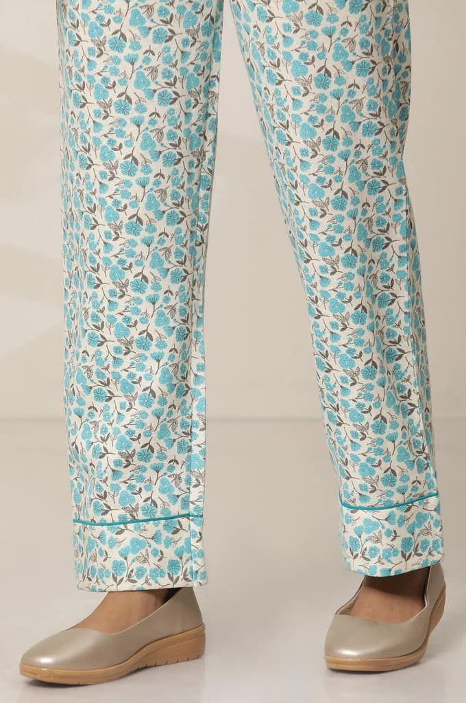White and Blue Floral Printed Top and Palazzo lounge Wear Set — photo 10