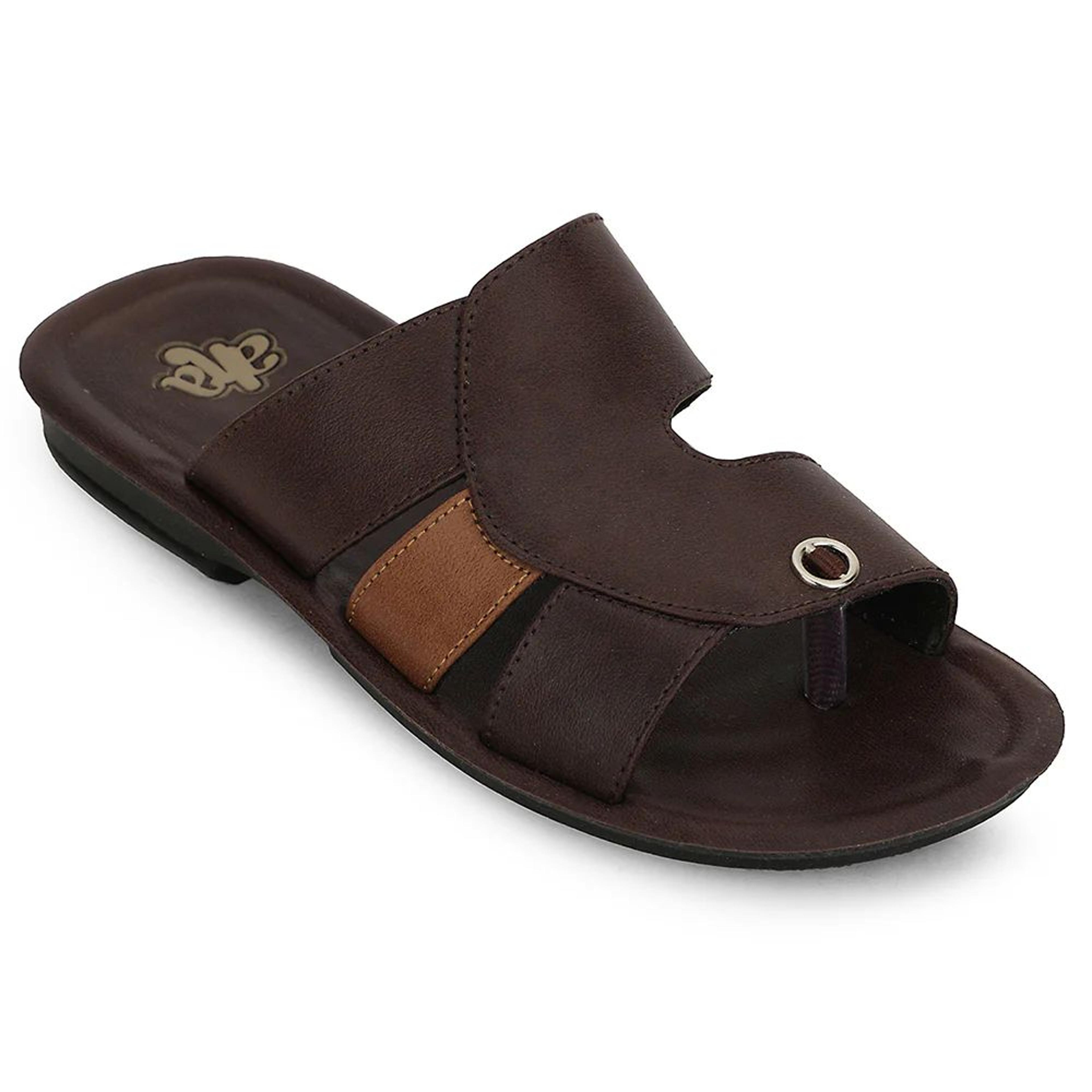 A-HA Brown Casual Flat Sandal For Men MPU-58 By Liberty