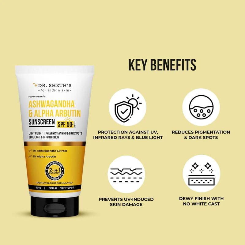 Ashwagandha & Alpha Arbutin Sunscreen - 50g