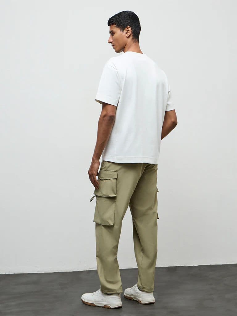 Nuoflexx Olive Relaxed-Fit Mid-Rise Cargo Pants — photo 4