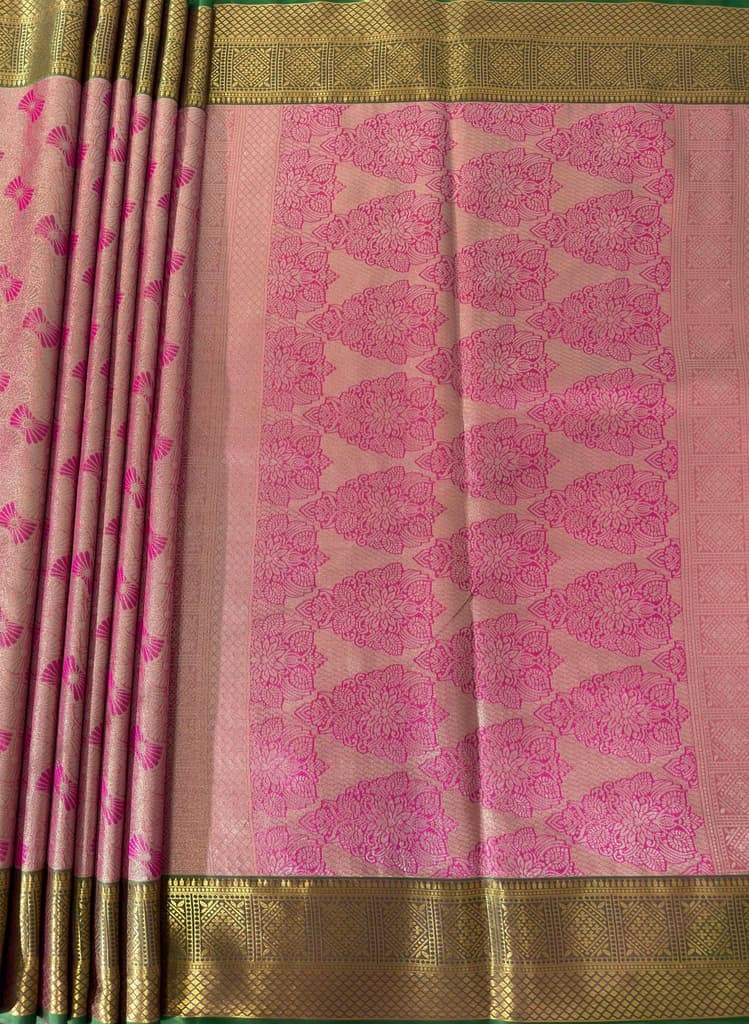 MIMOSA Women's Woven Design Kanjivaram Style Art Silk Saree with Blouse Piece - Rani Pink (SA00002804RNFREE) — photo 7