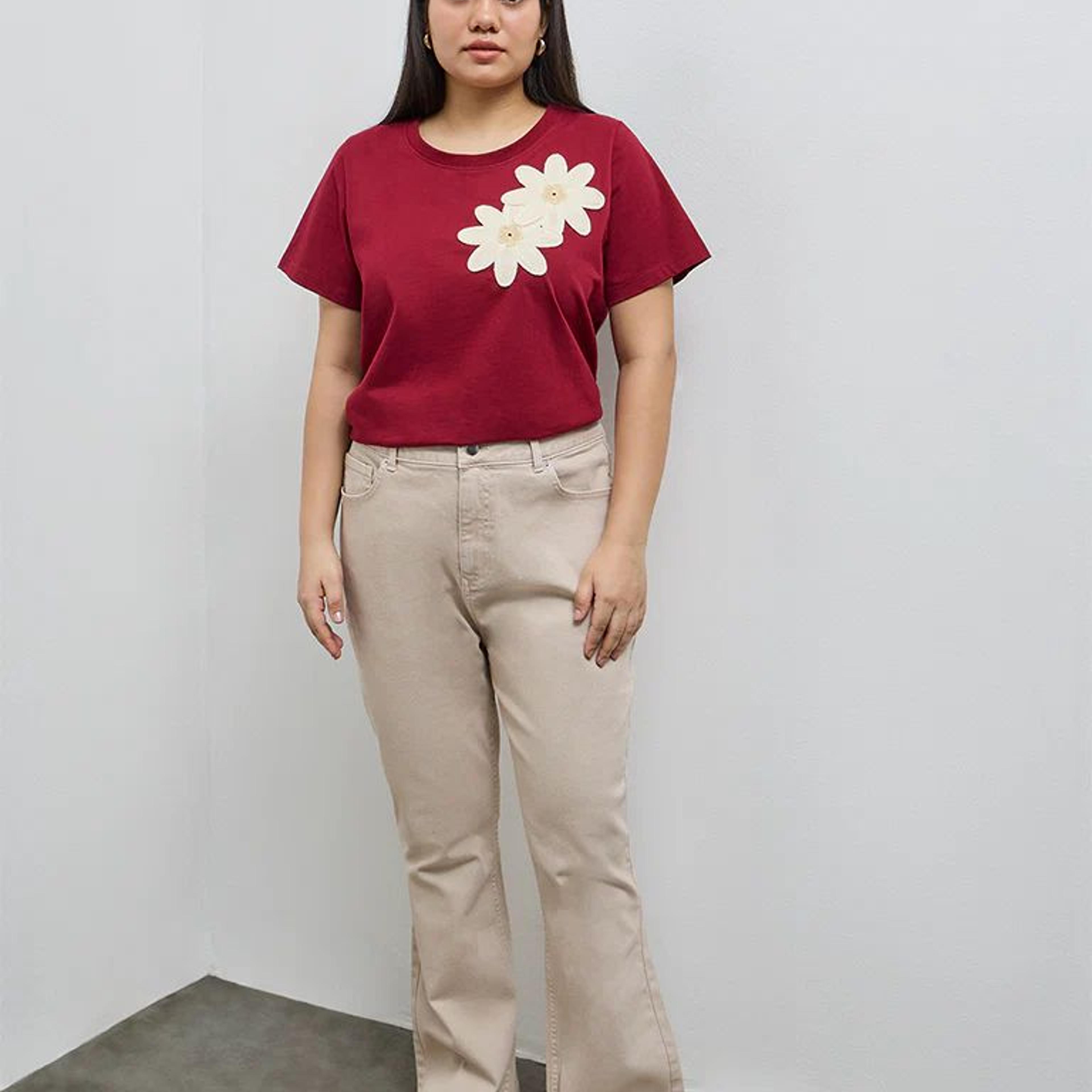 Gia Beige Bootcut High-Rise Jeans