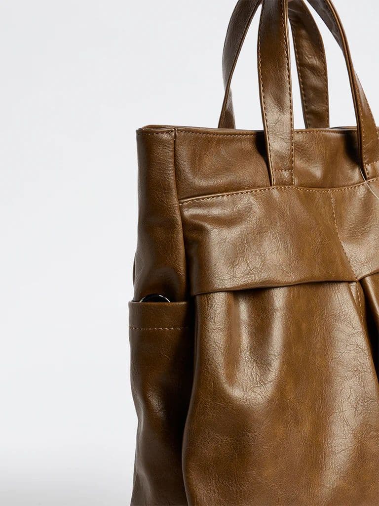 Westside Brown Textured Tote Bag — photo 3