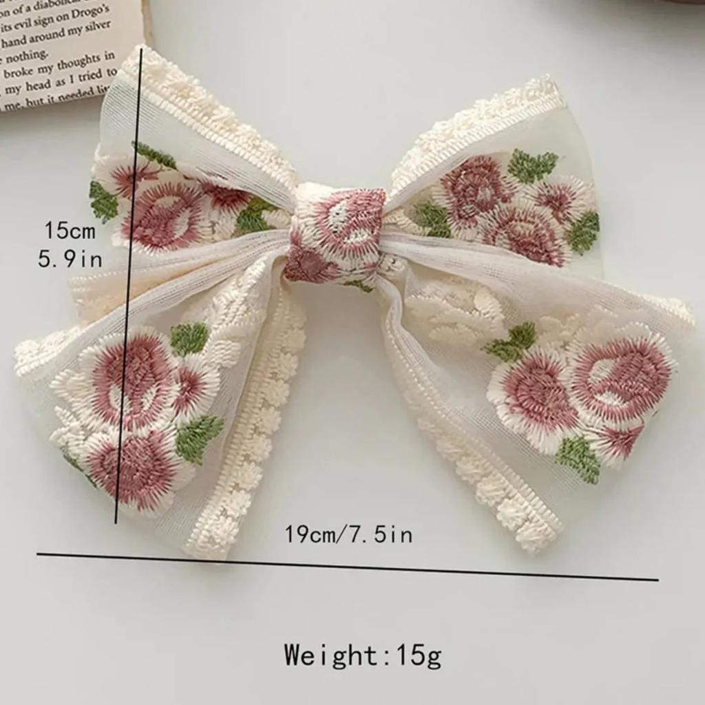 Elegant Lace Bow Hair Clip – Soft, Breathable n Stylish — Small Bow