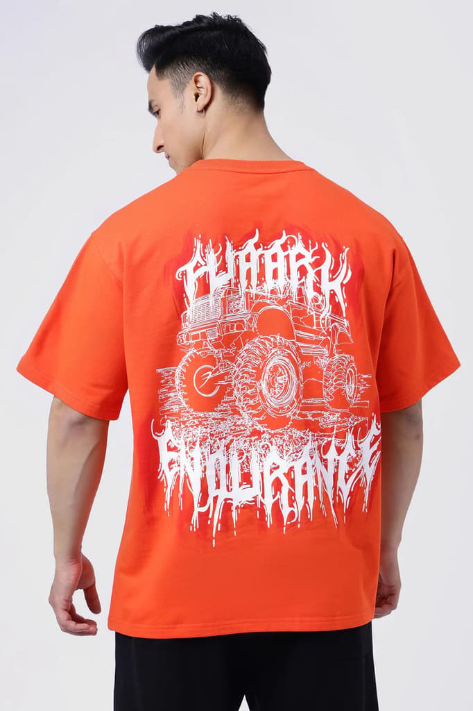 Monster Truck Oversized T-shirt Orange — XS