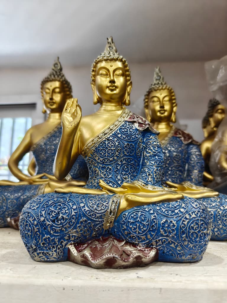 Gold Buddha Statue | Decorative | Gold | Blue