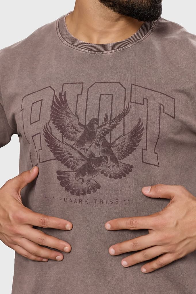 Shadow Washed Oversized T-shirt Brown — photo 4