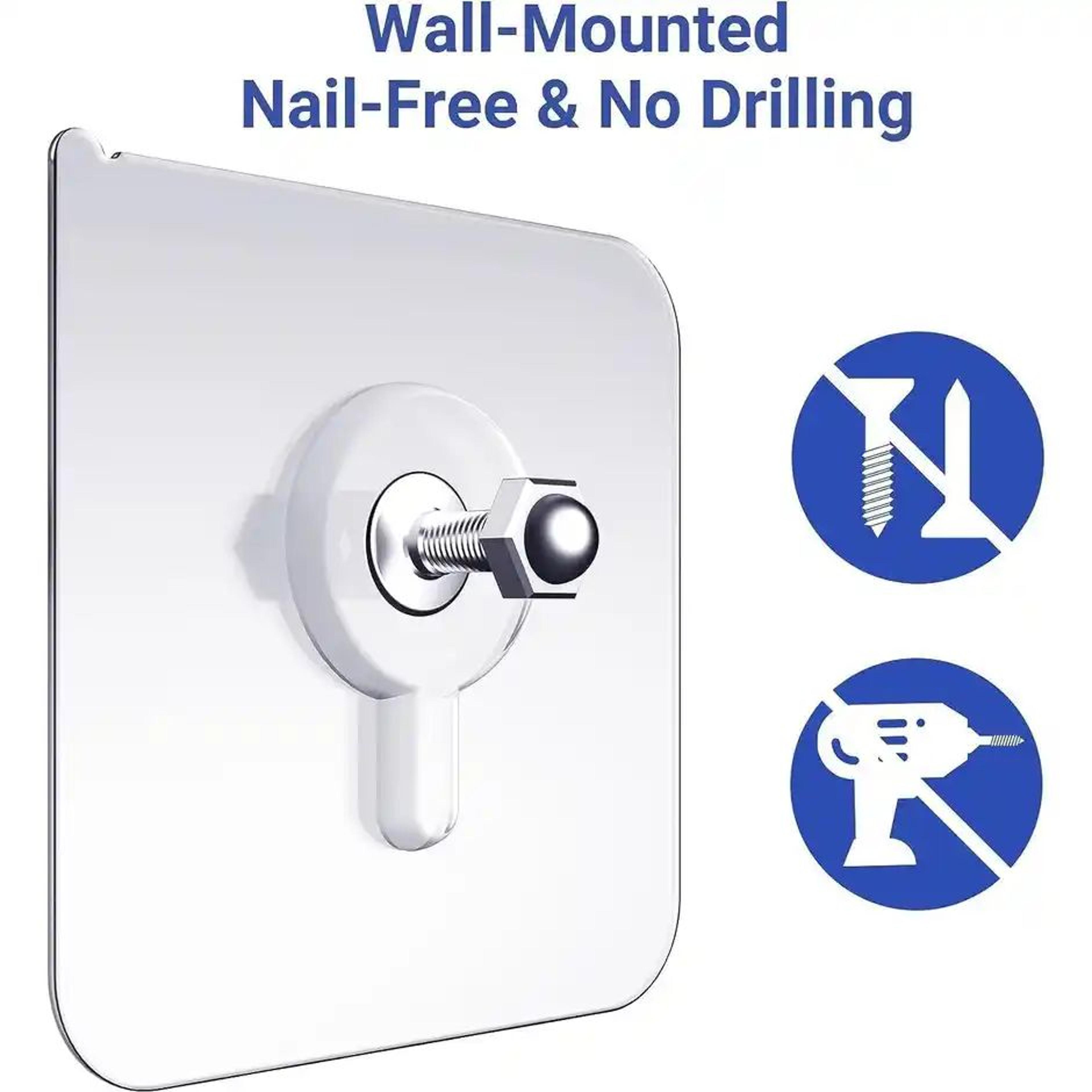 Perpetual Nail Wall Hooks | Heavy Duty | Transparent | Waterproof | Multipurpose