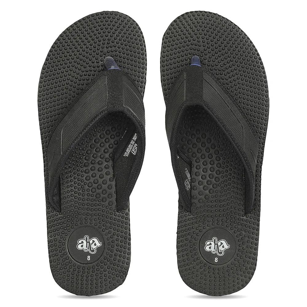 A-HA AGL-156E Black Casual Slip on Slippers for Men by Liberty — photo 3