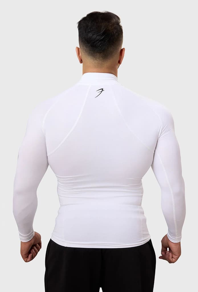 High Neck Compression Full Sleeves T-shirt White — photo 6