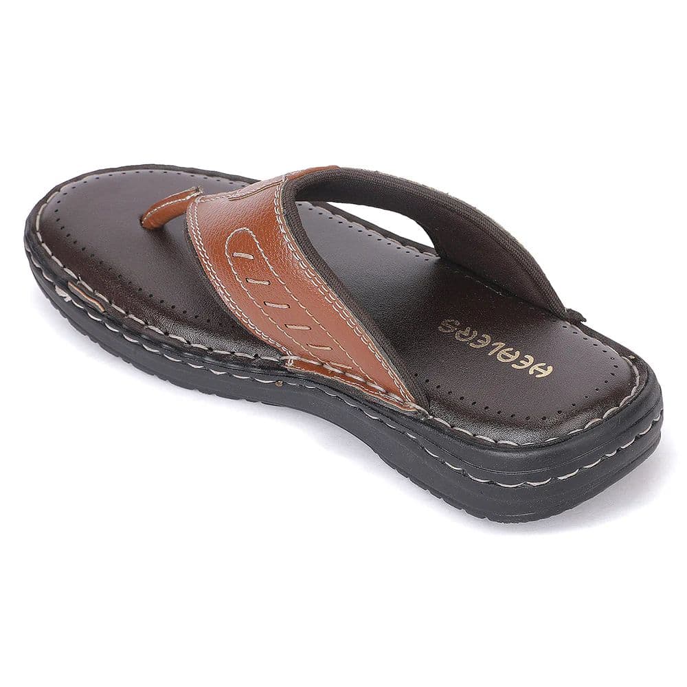 Healers OML-21E Tan Casual Slip on Slippers for Men by Liberty — photo 4