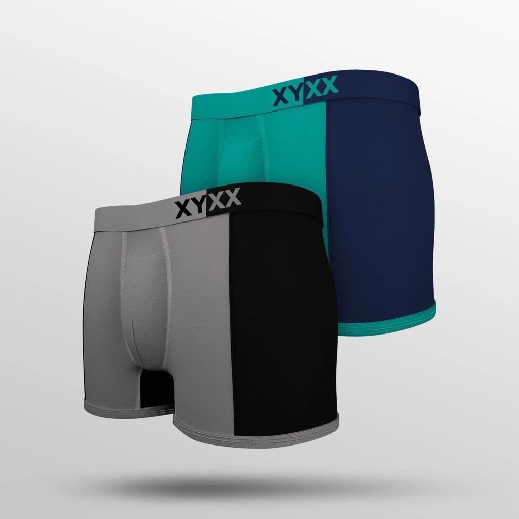 Dualist Modal Trunks Pack of 2 (Grey, Aqua Blue)