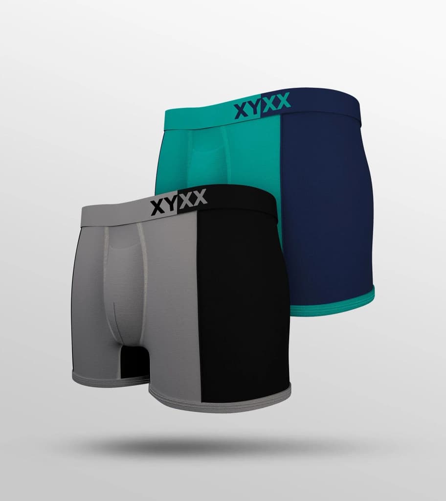 Dualist Modal Trunks Pack of 2 (Grey, Aqua Blue)