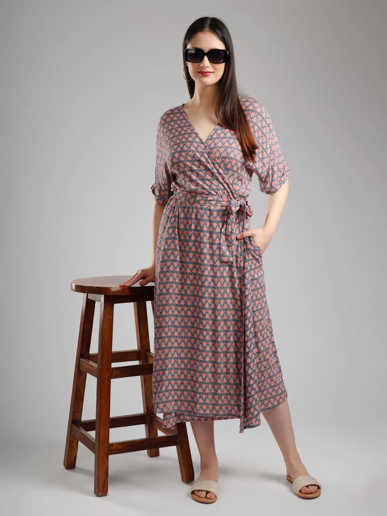 Zuma Wrap Midi Dress — photo 4